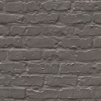 Colours Black Painted Brick Wallpaper
