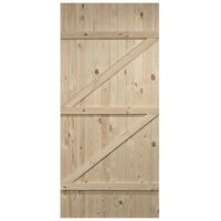 Cottage Panelled Ledged And Braced Knotty Pine Internal Unglazed Door (H)1981mm (W)838mm