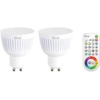 Idual GU10 345lm LED Dimmable Reflector Spot Light Bulb With Remote Pack Of 2