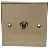 Volex 10A 2-Way Single Polished Brass Toggle Switch - 4895131024133