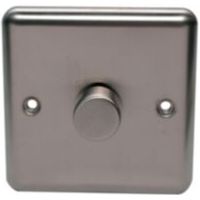 Volex 2-Way Single Polished Steel Dimmer Switch - 4895131024355