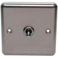 Volex 10A 2-Way Single Polished Steel Toggle Switch - 4895131024362