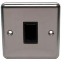 Volex 10A 2-Way Single Polished Steel Light Switch