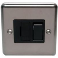 Holder 13A Double Pole Brushed Stainless Steel Switched Fused Connection Unit
