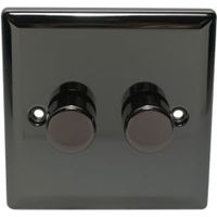 Volex 2-Way Double Iridium Black Dimmer Switch