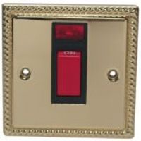 Holder 1-Gang 45A Polished Brass Effect Cooker Switch