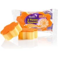 Minky Flower Sponge Scourer Pack Of 2