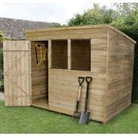 8X6 Pent Overlap Wooden Shed With Assembly Service Base Included