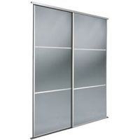 Premium Select Silver Smoked Mirror Sliding Wardrobe Door Kit (H)2220 Mm (W)914 Mm Pack Of 2