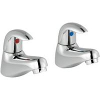 Cooke & Lewis Wave Chrome Hot & Cold Bath Pillar Tap Pack Of 2