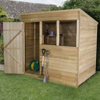 7X5 Pent Overlap Wooden Shed With Assembly Service - 5013053152256