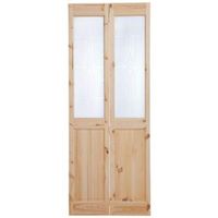 4 Panel Knotty Pine Glazed Internal Bi-Fold Door (H)2040mm (W)826mm