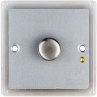 Colours 1-Way Single Brushed Steel Effect Switch