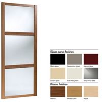 Made To Measure Shaker 3 Panel Glass & Mirror Sliding Wardrobe Door (W)741-913mm