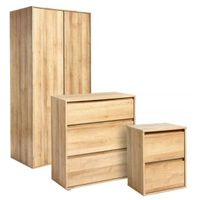 Pattinson Oak Effect 3 Piece Bedroom Furniture Set