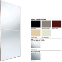 Made To Measure Minimalist 2 Panel Glass & Mirror Sliding Wardrobe Door (W)914-1059mm