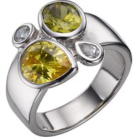 A B Davis Sterling Silver Peridot And Citrine Ring