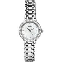 Sekonda 4097.27 Women's Mother Of Pearl Diamante Bezel Bracelet Strap Watch, Silver/White