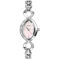 Sekonda 4684.27 Women's Pointed Oval Mother Of Pearl Bracelet Strap Watch, Silver/Pink