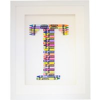 The Letteroom Crayon T Framed 3D Artwork, 34 X 29cm