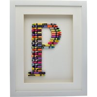 The Letteroom Crayon P Framed 3D Artwork, 34 X 29cm