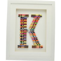 The Letteroom Crayon K Framed 3D Artwork, 34 X 29cm
