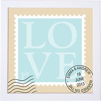 Modo Creative Personalised Love Stamp Framed Print, 18 X 18cm
