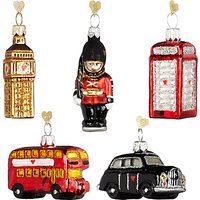 Bombki Tourism Little London Glass Hanging Decorations, Set Of 5
