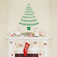 Megan Claire Personalised Family Christmas Tree Wall Sticker, Medium