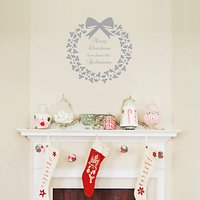 Megan Claire Personalised Family Christmas Wreath Wall Sticker