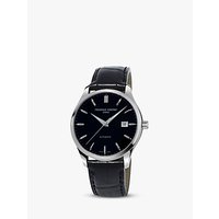 Frédérique Constant FC-303B5B6 Men's Classics Index Automatic Leather Strap Watch, Black