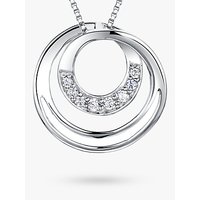 Jools By Jenny Brown Sterling Silver Pave Infinity Circles Pendant, Rhodium