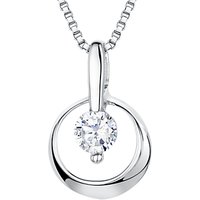 Jools By Jenny Brown Sterling Silver Cubic Zirconia Ring Pendant, Rhodium