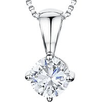 Jools By Jenny Brown Sterling Silver Cubic Zirconia Solitaire Pendant, Rhodium