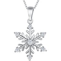 Jools By Jenny Brown Sterling Silver Cubic Zirconia Snowflake Pendant