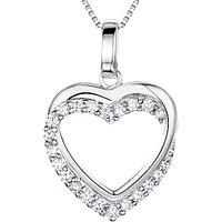 Jools By Jenny Brown Sterling Silver Tangled Pave Heart Pendant, Rhodium