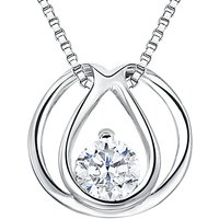 Jools By Jenny Brown Sterling Silver Cubic Zirconia Infinity Ovals Pendant, Rhodium