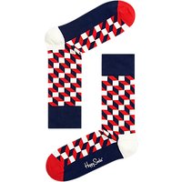 Happy Socks Filled Optic Print Socks, One Size, Red