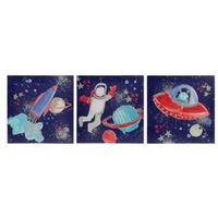 Starship Multicolour Canvas (W)20cm (H)20cm Set Of 3