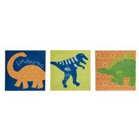 Dino Doodles Multicolour Canvas (W)20cm (H)20cm Set Of 3