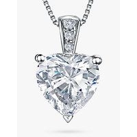 Jools By Jenny Brown Rhodium Plated Silver Cubic Zirconia Heart Shaped Pendant