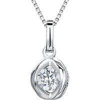 Jools By Jenny Brown Rhodium Plated Silver Cubic Zirconia Four Sided Ball Pendant