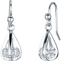 Jools By Jenny Brown Rhodium Plated Silver Cubic Zirconia Four Sided Drop Earrings