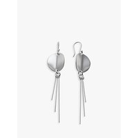Andea Sterling Silver Round Disc Three Rod Earrings