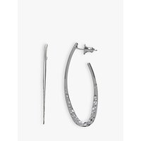 Andea Sterling Silver Smooth And Textured Long Oval Stud Earrings