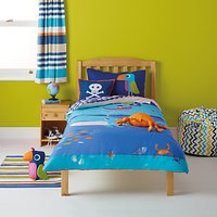 Little Home At John Lewis Waves & Whales Spouting Whales Single Duvet Cover And Pillowcase Set