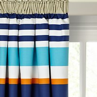 Little Home At John Lewis Waves & Whales Striped Pencil Pleat Blackout Lined Children's Curtains