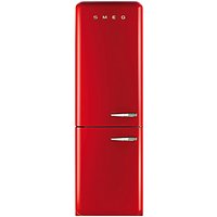Smeg FAB32LNR Fridge Freezer, A++ Energy Rating, Left-Hand Hinge, 60cm Wide, Red