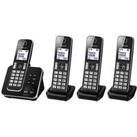 Panasonic KX-TGD324EB Digital Cordless Phone With Nuisance Call Control And Answering Machine, Quad DECT