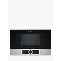 Bosch BEL634GS1B Built-In Microwave Oven With Grill, Black / Stainless Steel